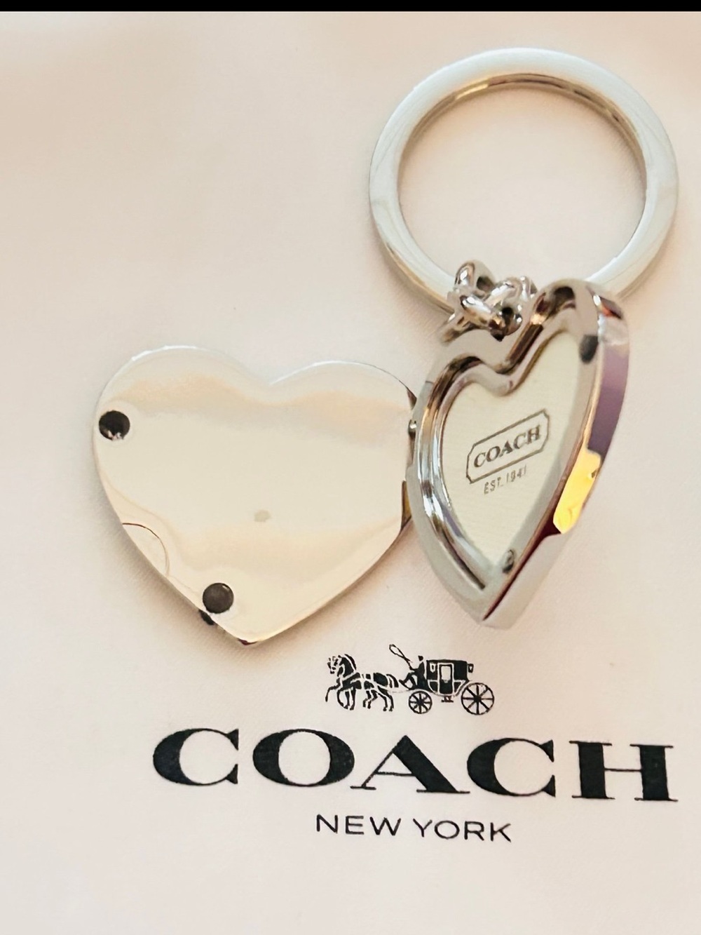 Coach Heart Picture Frame Keychain/ Bag Charm - Picture 12 of 12